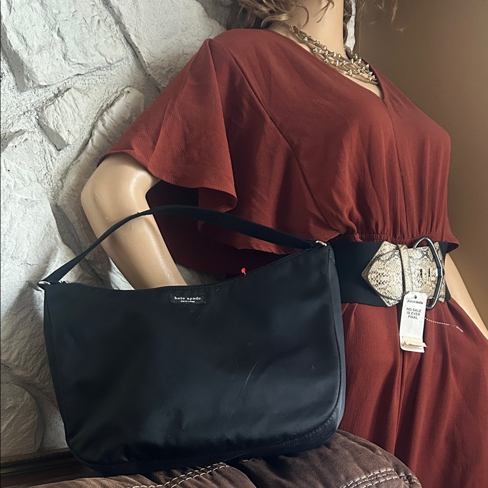 kate spade black nylon shoulder hobo